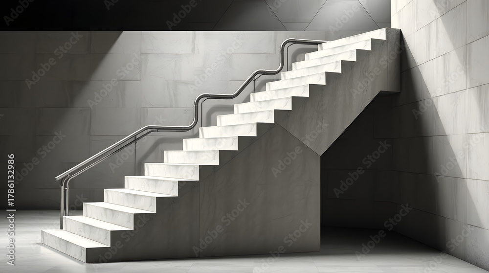 Obraz premium Angular Brutalist Staircase