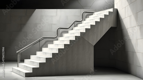 Angular Brutalist Staircase
