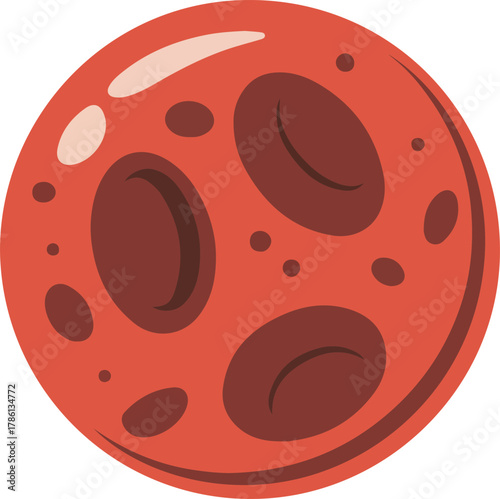 Textured Red Blood Cell Illustration isolated