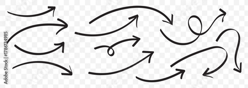 Line sketch Hand drawn arrow decoration element icon set vector illustration 