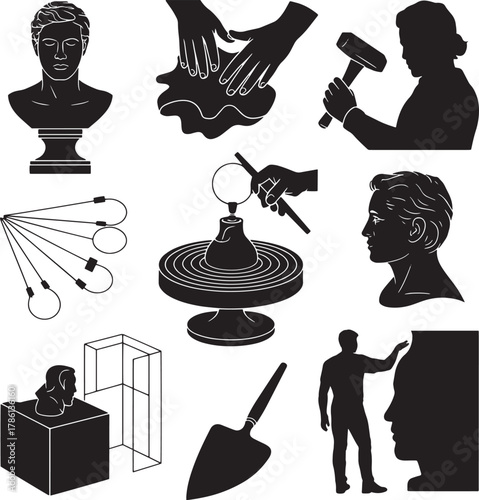 Sculpting art creation process artistic tools and figures sculpture