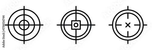 Target and target icon set with different style. Vector illustration on white background. EPS 10