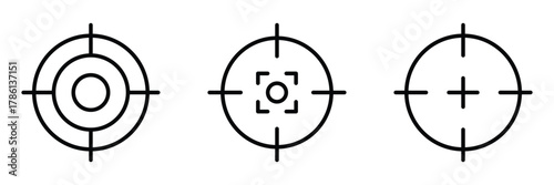 Target and target icon set with different style. Vector illustration on white background. EPS 10