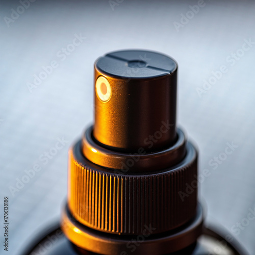 Extreme Macro Close-up of Cosmetic Spray Bottle Nozzle and Cap © image@9