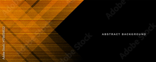 Black and orange modern abstract background with yellow glowing movement and high-speed light effect. Vector illustration