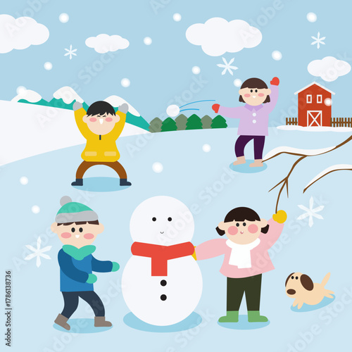 눈오는 풍경 템플릿