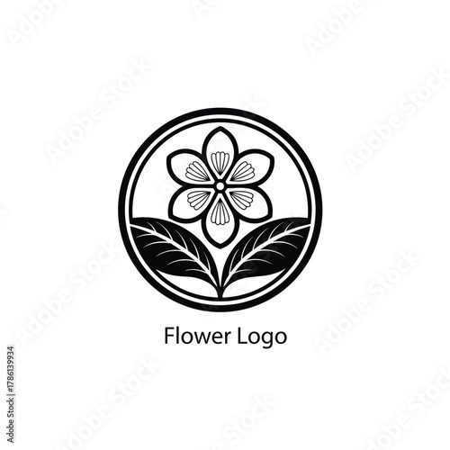 Modern Minimalist Flower Design Logo