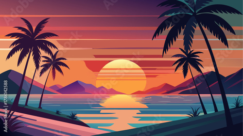 tropical beach sunset