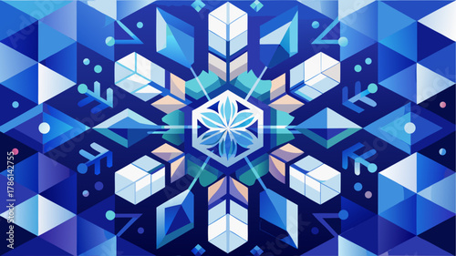 abstract blue background with cubes