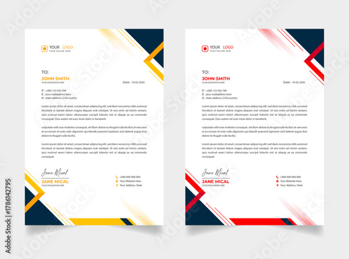 Creative business letterhead design template set