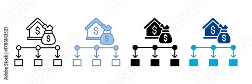 Diversification  Icon Set Multiple Style Collection