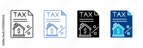 Tax  Icon Set Multiple Style Collection