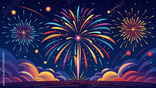 fireworks in the night sky