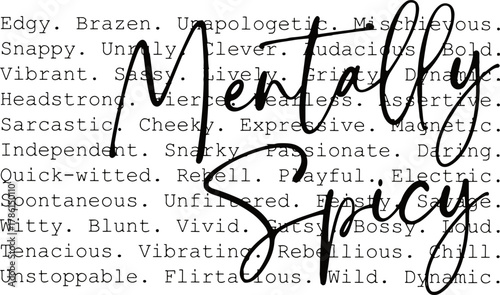 Mentally Spicy Typography SVG, mental health SVG, Trendy quote SVG