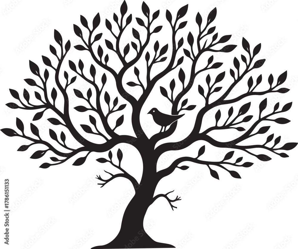 Obraz premium Tree Silhouette SVG Design 