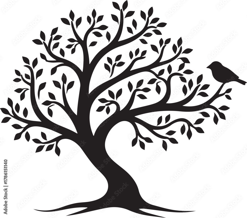 Obraz premium Tree Silhouette SVG Design 