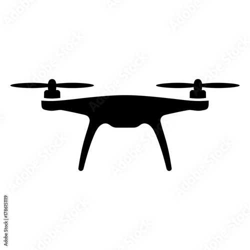 Drone symbol Icon Silhouette vector on white background