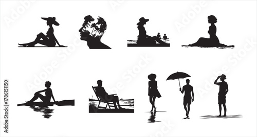 Silhouette Summer Escapes A Black and White Collection of Beach Scenarios