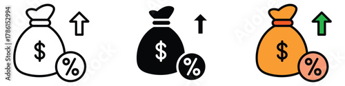 Gross profit icon vector. Financial Success, Investment Gains, and Portfolio Growth symbol. vector illustration.