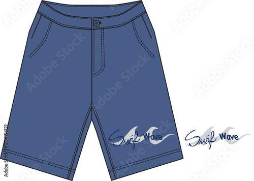 Retro Surf Wear Board Shorts Graphic Design