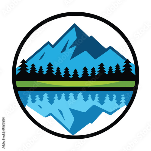 Serene Mountain Waterscape SVG