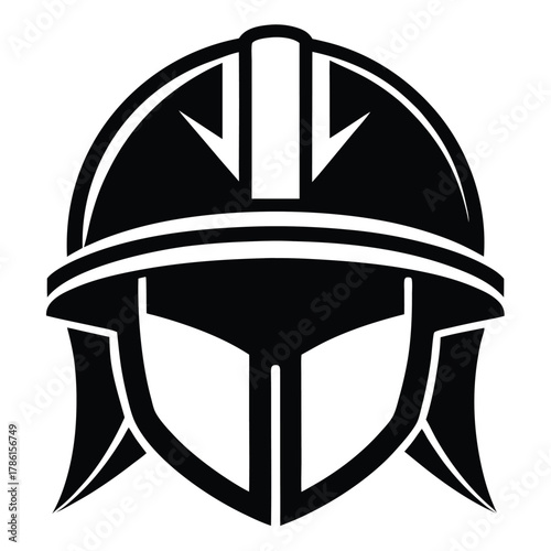 military helmet black and white silhouette on white background