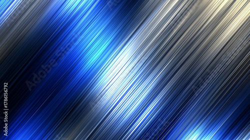 Shiny blue metal diagonal lines glossy streak light dynamic abstract