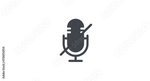 Muted microphone icon on white background indicating no audio.