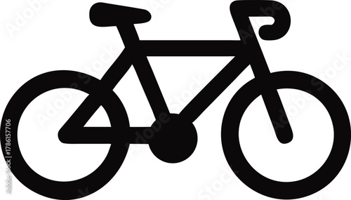 Vector silhouette icon of a bicycle.