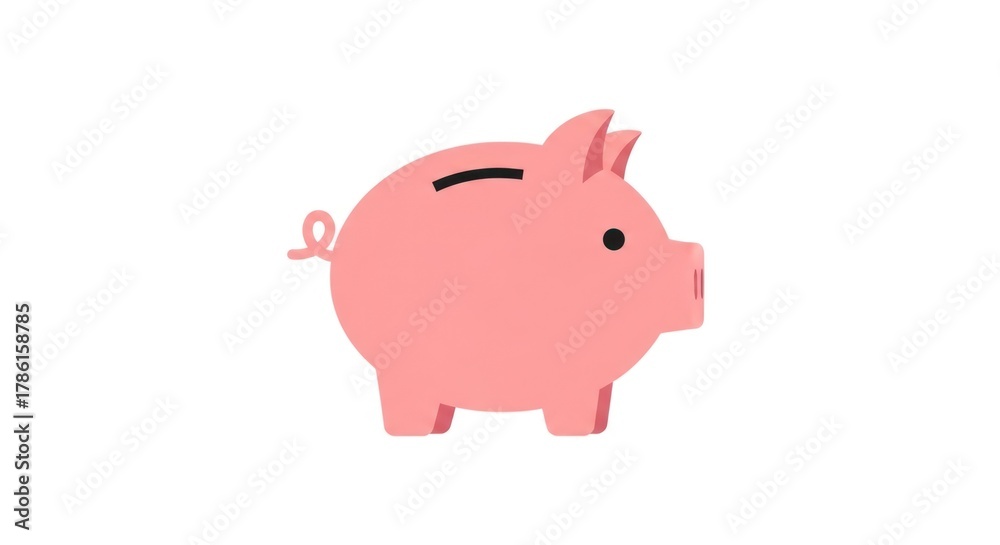 Obraz premium Isolated pink piggy bank illustration on a white background