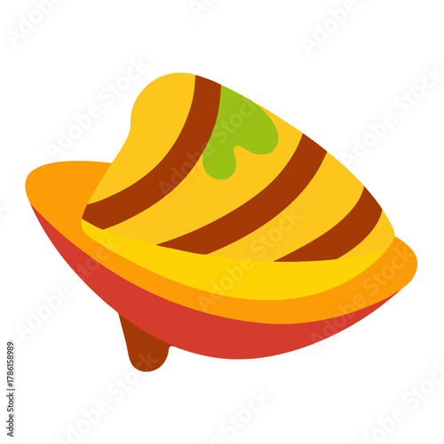 Thai Banana Roti with Chocolate Vector Illustration