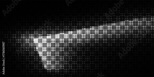 Dotted halftone gradient texture. Vanishing polka dot background. Repeating dots gradation pattern background. Black fading comic pop art overlay backdrop. Raster effect wallpaper.