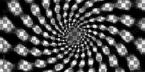 Dotted halftone gradient texture. Vanishing polka dot background. Repeating dots gradation pattern background. Black fading comic pop art overlay backdrop. Raster effect wallpaper.