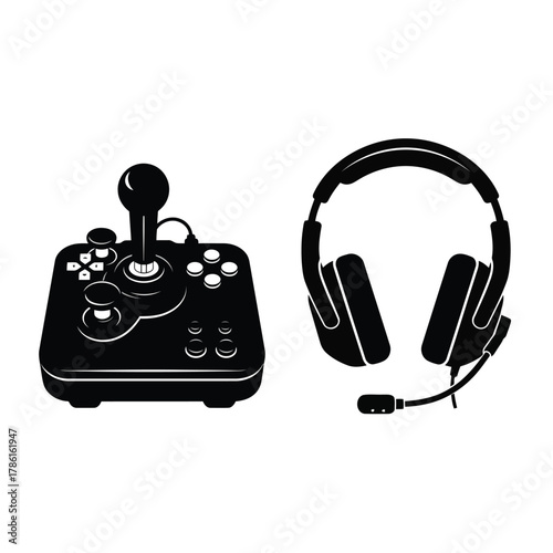 Joystick and headset