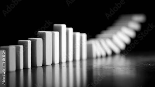 Domino Effect on Dark Background