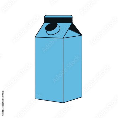 Blue milk carton silhouette isolated on white background