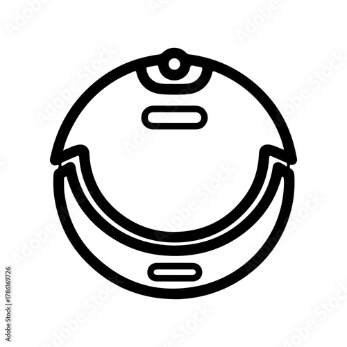 Robot vacuum cleaner silhouette isolated on white background