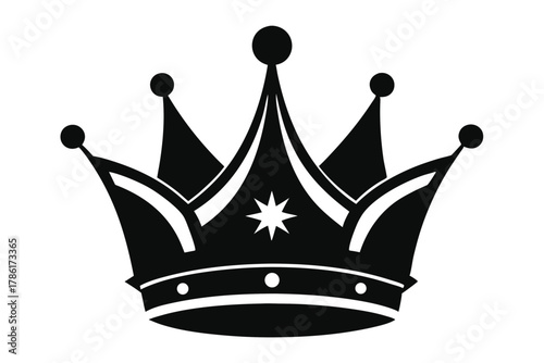 Vector crown icon featuring a golden royal king and queen symbol illustration and majestic power design