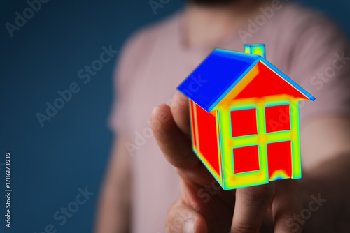 A person holding a miniatur...