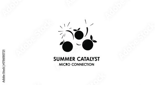 Abstract graphic with stylized berries and sparks, representing a vibrant summer connection.