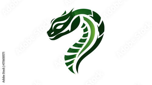Green Snake Logo Design on white Background