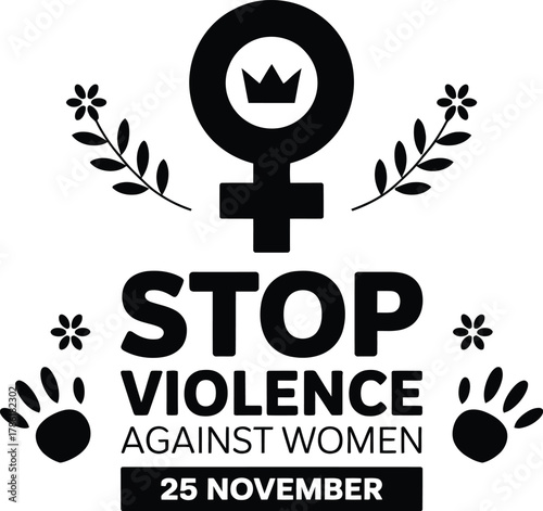 Stop violence against women november 25th international day emblem