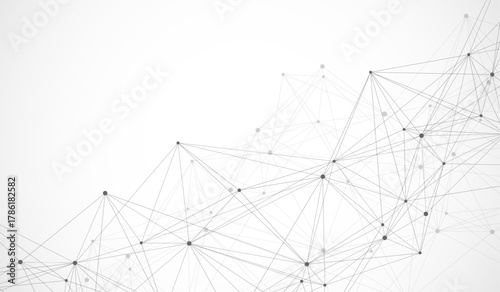 Global network connection concept. Big data visualization. Social network communication in the global computer networks. Internet technology. Business. Science. Vector illustration