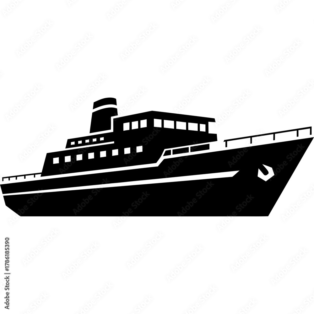 Obraz premium Sleek cruise ship sailing on open water for luxury travel