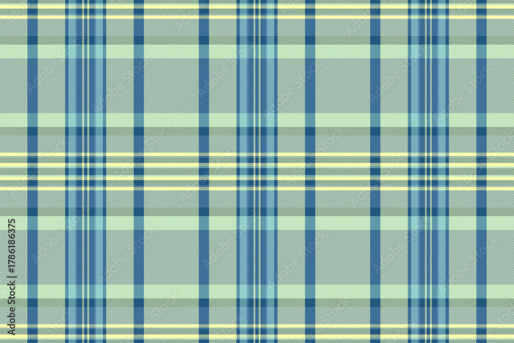 Fototapeta premium Shop fabric plaid seamless, traditional check background tartan. Gentleman vector pattern texture textile in cyan and lime colors.