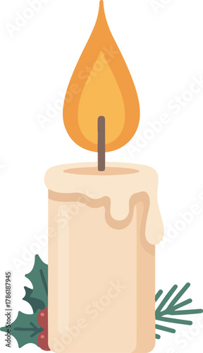 candle and coffee pot vector illustration with burning flame and candlelight in a cup