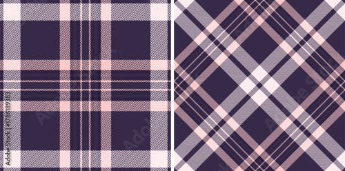 Pattern plaid vector of check textile texture with a background tartan seamless fabric. Set in novelty colors. Tablecloth design ideas.