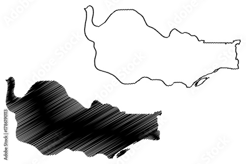 Anama municipality (Amazonas state, Municipalities of Brazil, Federative Republic of Brazil) map vector illustration, scribble sketch Anama map