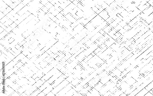 weaving fabric distressed texture vector with abstract grunge halftone pattern black on white overlay for retro vintage design