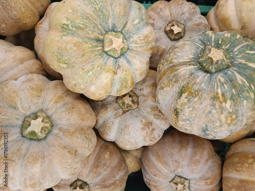 Raw pumpkin in a basket